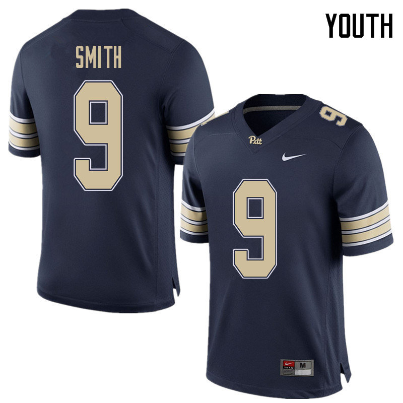 Youth #9 Michael Smith Pittsburgh Panthers College Football Jerseys Sale-Home Blue